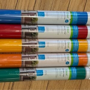 Cricut Premium Vinyl Rolls in Blue, Red, Yellow, Orange, Green